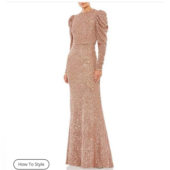 Gorgeous Mac Duggal sequined copper dress size 12. - Picture 1 of 5